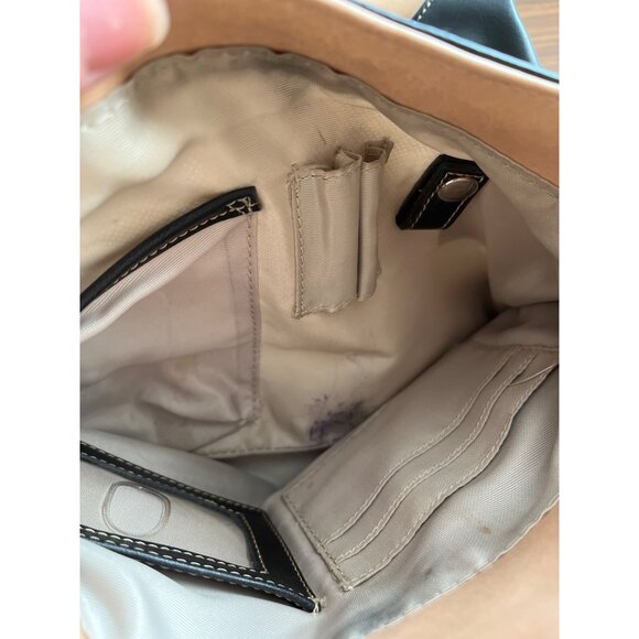 Nine West black cream zippered and snap bag with initial R - Picture 6 of 11